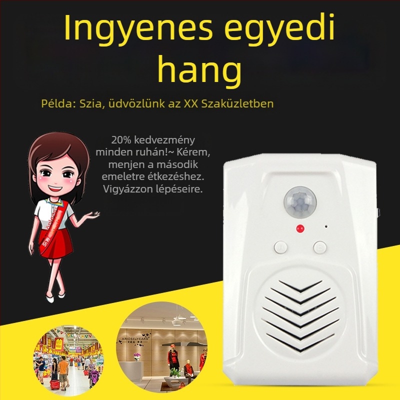 Indukciós kapucsengő MS-M13, IR-szenzor, 5V tápegység, 3 db száraz elem vagy DC5V működés, MP3 dallam, 0,5W fogyasztás