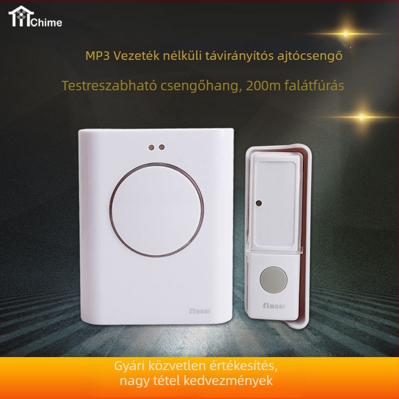 Vezeték nélküli kapucsengő CAR-200 MP3 dallal, DC 6V, beltéri használatra