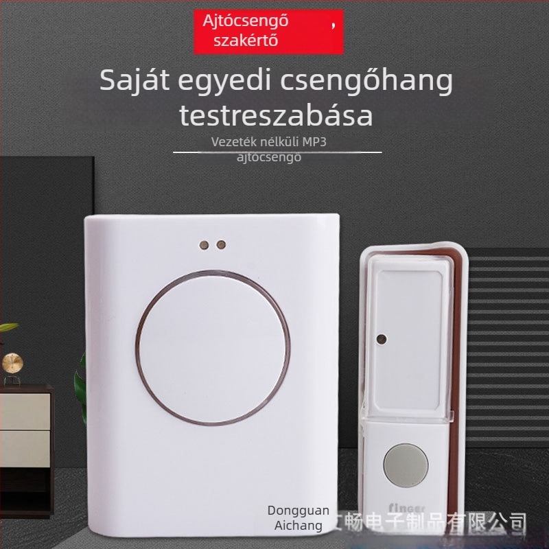 Vezeték nélküli kapucsengő CAR-200 MP3 dallal, DC 6V, beltéri használatra