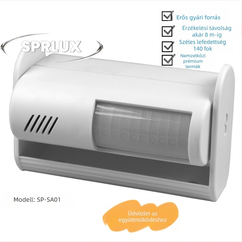SP-SA01 Indukciós ajtócsengő – Mozgásérzékelővel, Akkumulátoros, 9V, 60 dB