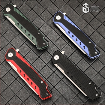 Cableway D2 acélból készült összecsukható kés G10 fogantyúval – gyorsnyitású, kemping taktikai kés