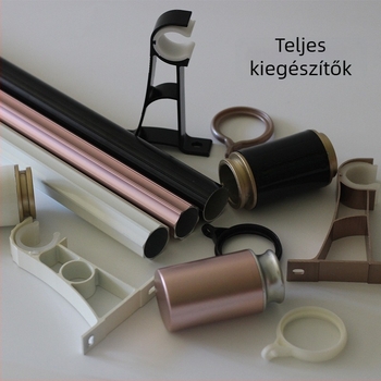 Római függönyrú sín alumíniumötvözetből, modern minimalista stílusban, tartalmaz díszfejet, nano gyűrűt és konzolt