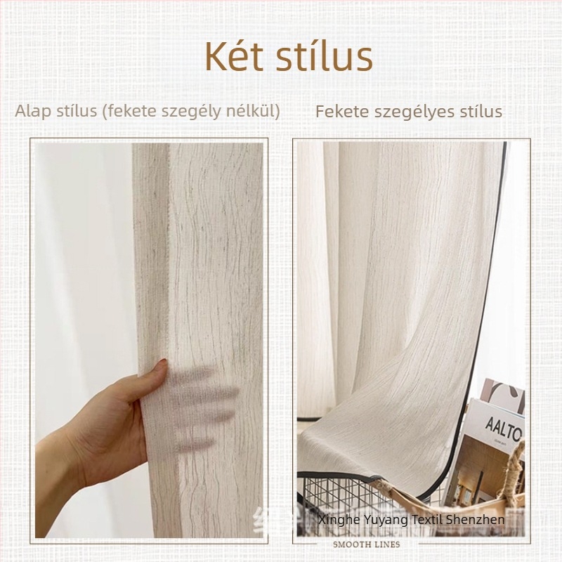 Ablakfüggöny poliészterből, félig átlátszó, modern minimalist stílus; márka: Yuxiang textile; telepítés elérhető.