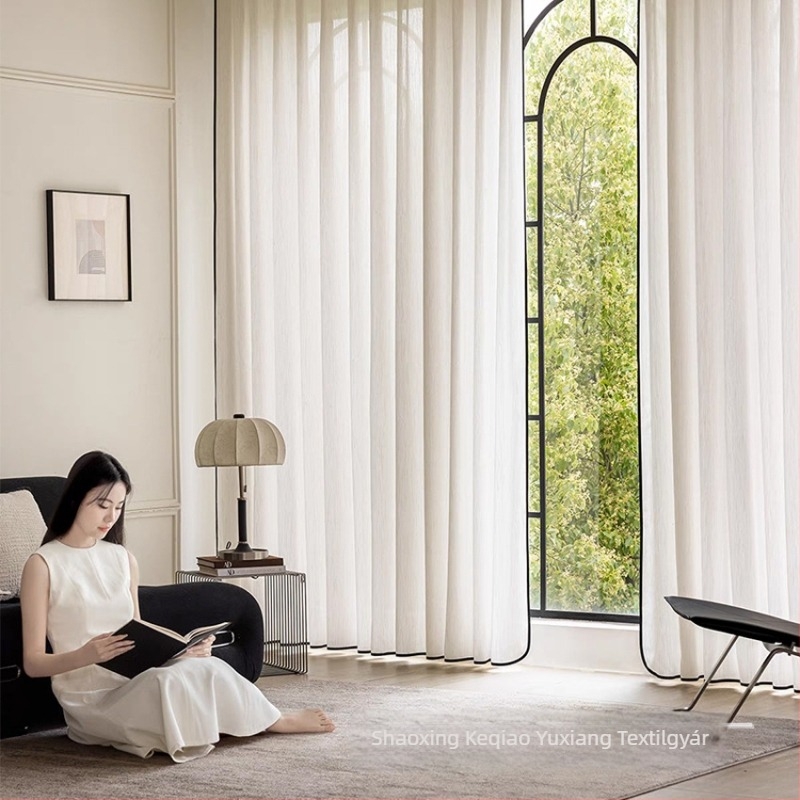 Ablakfüggöny poliészterből, félig átlátszó, modern minimalist stílus; márka: Yuxiang textile; telepítés elérhető.