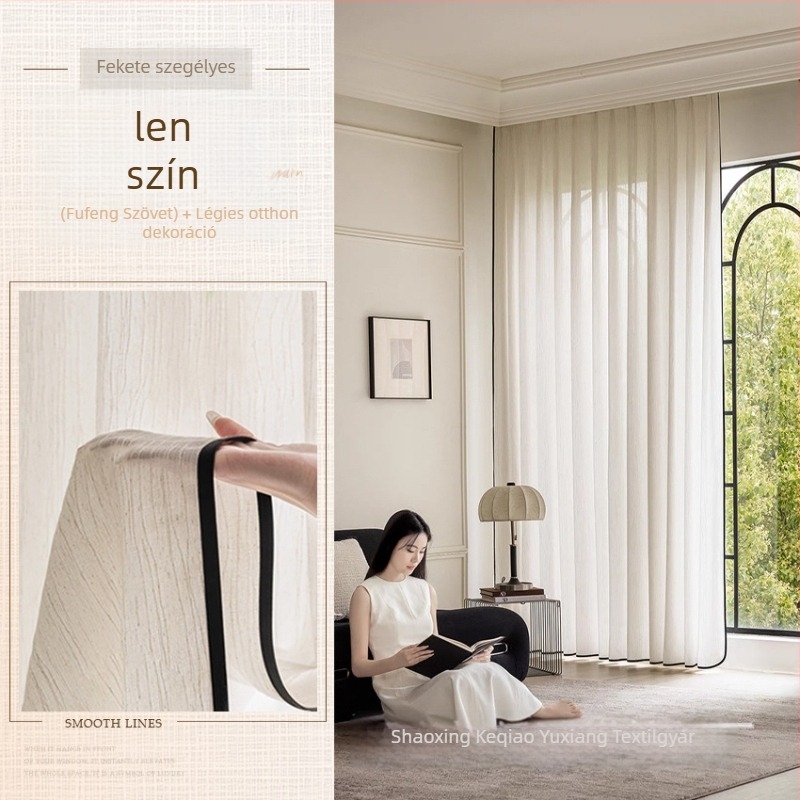 Ablakfüggöny poliészterből, félig átlátszó, modern minimalist stílus; márka: Yuxiang textile; telepítés elérhető.