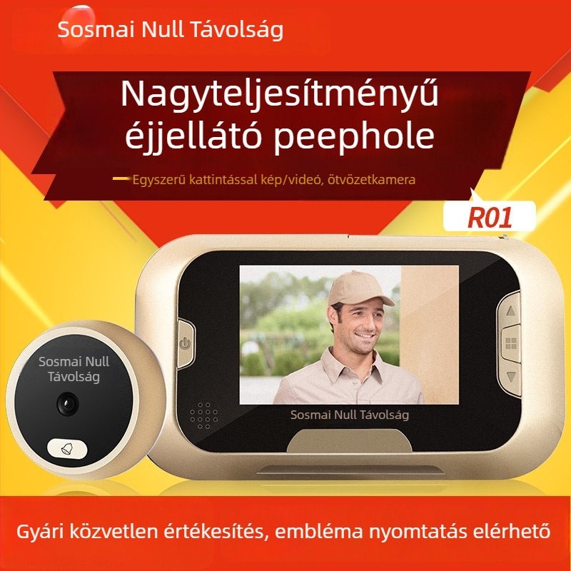 Zero distance R01 videócsengő, lítium akkumulátor, 5V tápegység
