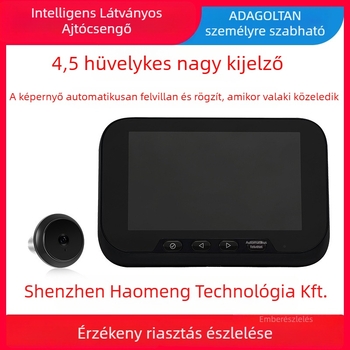 Intelligens ajtónéző szemüveg képernyővel, A8S modell, akkumulátoros 3,7V, csendes működés, univerzális fa- és biztonsági ajtókhoz