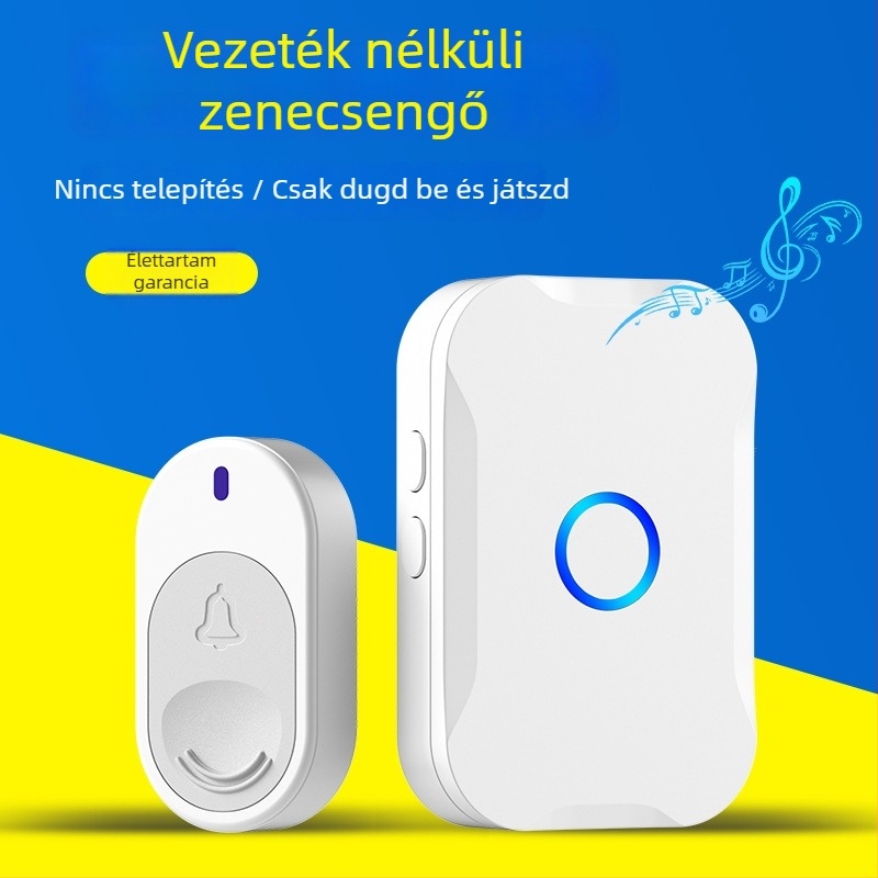 Vezeték nélküli ajtócsengő CX-ZB8093, 90-250V, <=0.5W, 58 hangból álló dallam, háztartási használatra
