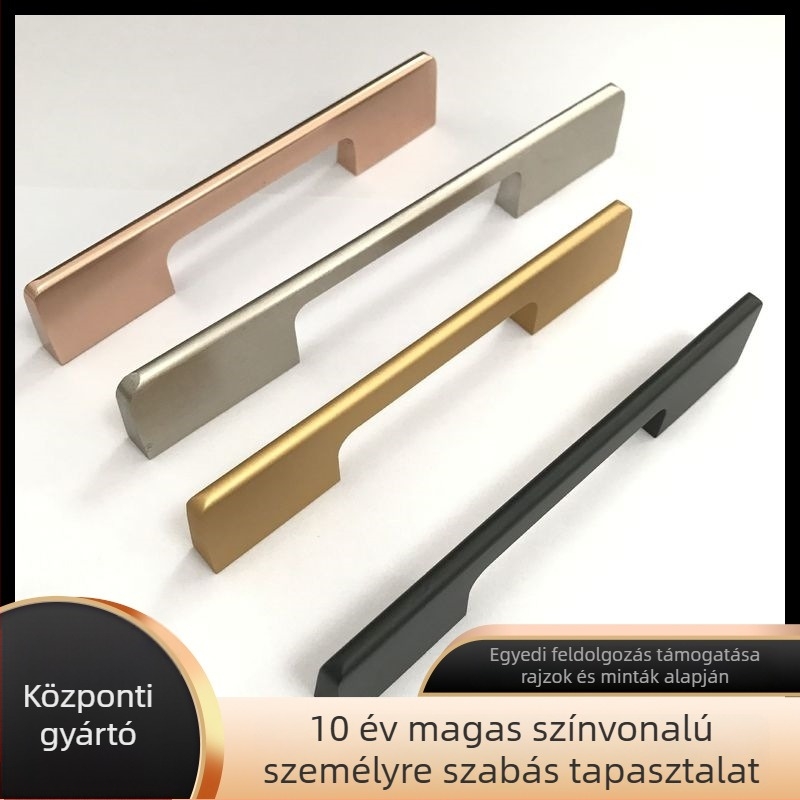 Alumíniumötvözet bútorfogantyú - oxidációs bevonattal, modell D1132, felületre szerelt, szekrényajtókhoz és fiókokhoz