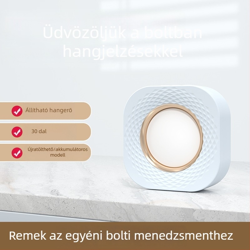 Szenzoros ajtócsengő infravörös lopásvédelmi riasztással és hangutasításokkal bejárathoz, üzlethez vagy otthonhoz