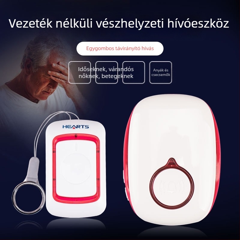 Vezeték nélküli ágy melletti hívó idős és terhes nők számára — távoli egygombos hívás a betegellátáshoz