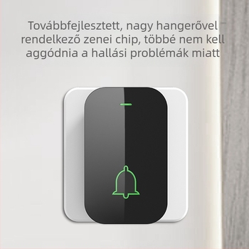 Vezeték nélküli háziajtócsengő, ultra hosszú hatótávú, vízálló, fúrás nélküli telepítés, nagy hangerővel, intelligens digitális csengő