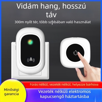 Otthoni használatra szánt vezeték nélküli ajtócsengő intelligens távirányítóval, vízálló, 1–2-es hívási rendszer idős hozzátartozók számára, újratölthető lopás elleni ajtócsengő