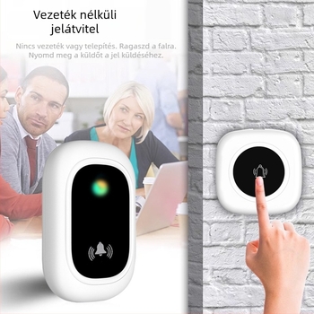 Otthoni használatra szánt vezeték nélküli ajtócsengő intelligens távirányítóval, vízálló, 1–2-es hívási rendszer idős hozzátartozók számára, újratölthető lopás elleni ajtócsengő