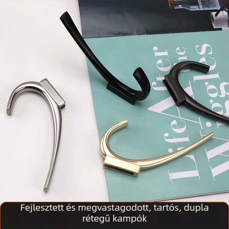 Ruhaakasztó, skandináv stílusú, cinkötvözetből, modell 9364, szekrényajtókhoz
