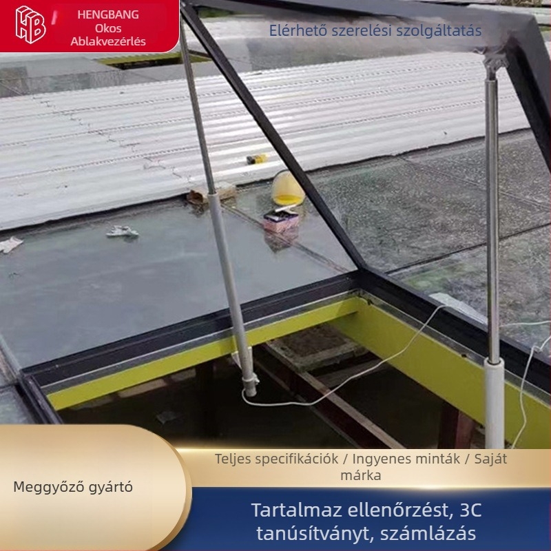 Ajtó- és ablakvezető – Elektromos ablaknyitó, alumínium ötvözet, ideális magas ablakokhoz kiállítótermekben, repülőtereken, állomásokon