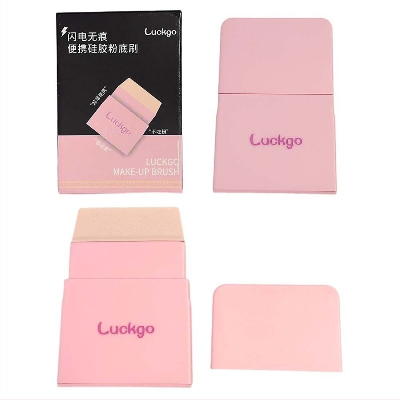 LUCKGO hordozható szilikon alapozó ecset, lapos fej (LUCKGO, szilikon, hordozható, lapos fej, eredet: Shantou)