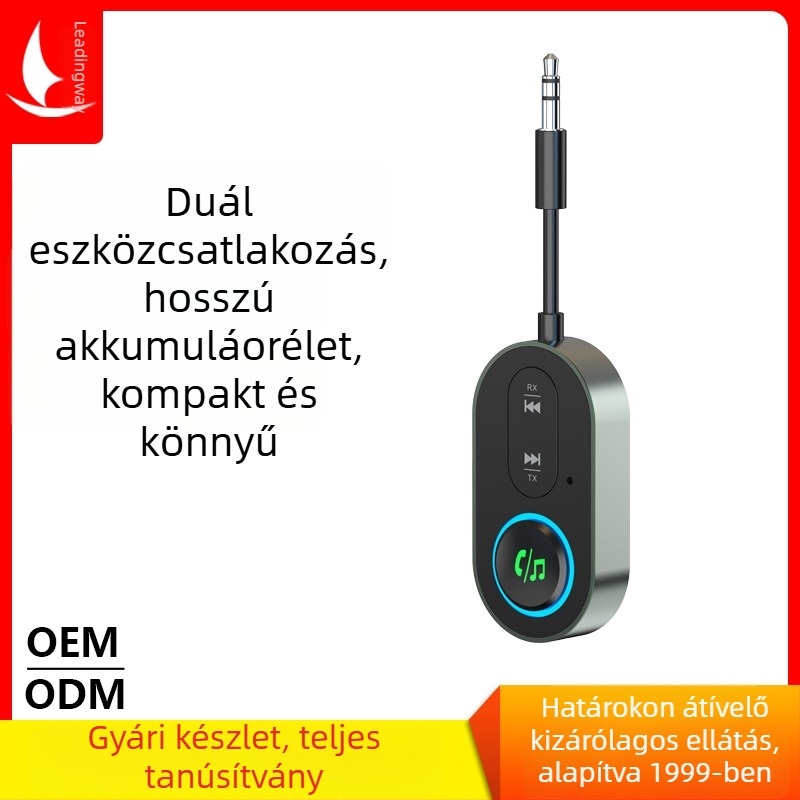 BR10 Bluetooth 5.3 vezeték nélküli audio vevő‑ és adóberendezés — egytől kettőig, 3,5 mm AUX porttal, Plug‑and‑Play, 10 m hatótávolság