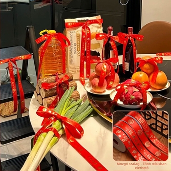 Vörös poliészter dekorációs szalag új otthonhoz – Dumb and Quiet márka, csomagolás nélkül, kínai szerelmesek napjára