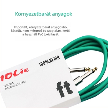 IOLie DP002 zajcsökkentő gitárkábel elektromos gitárhoz és basszusgitárhoz, 3 m, 6 m vagy 10 m.