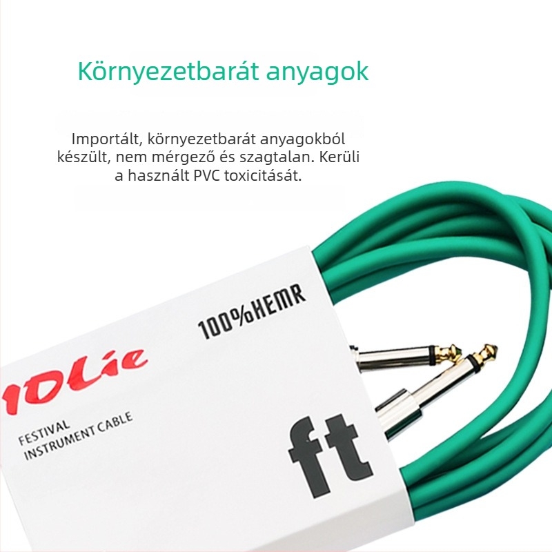 IOLie DP002 zajcsökkentő gitárkábel elektromos gitárhoz és basszusgitárhoz, 3 m, 6 m vagy 10 m.