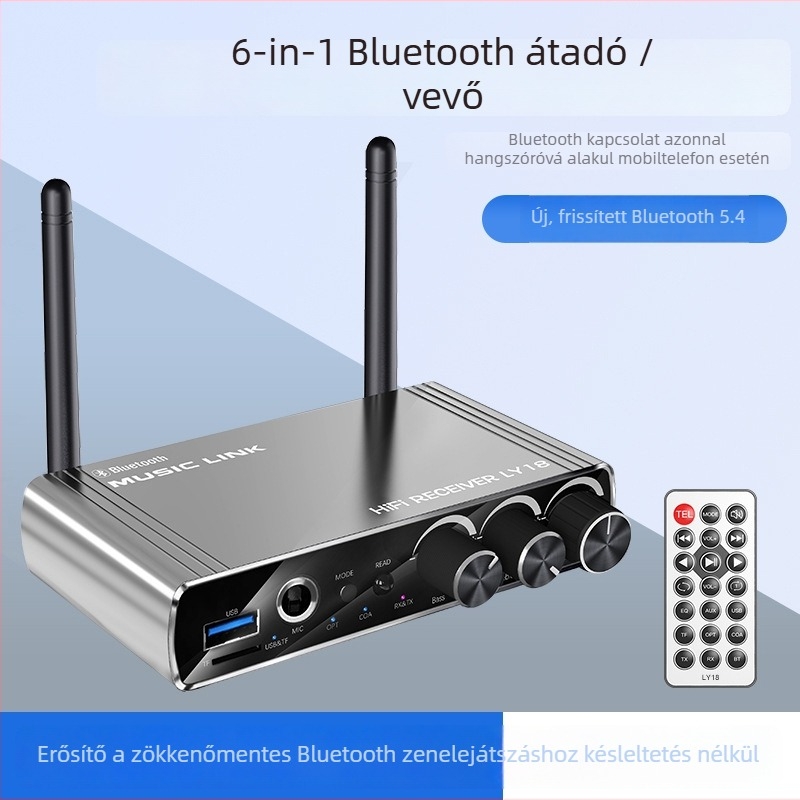 Bluetooth audió adó-vevő LY-18 — AUX interfész, Bluetooth 5.4, plug-and-play, 15 m hatótávolság