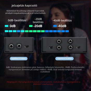 DI Box impedancia átalakító és audió izolátor hangszerhez, modell Db1, márka Gerlek, termékkód G-di