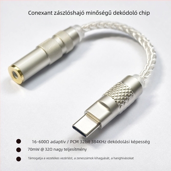 HiFi DAC fejhallgató-amp USB-C-től 3,5 mm-es audio kábellel, Kx31988+97220, 31993