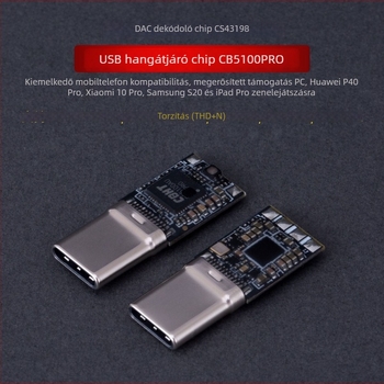 Bartok Y05 CS43198 DAC modul Type-C interfésszel – fejhallgató erősítő és digitális audió dekóder