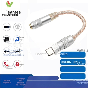 Type-C–3,5 mm fejhallgató adapter – Striver, 7N egységes kristályos rézmag, TPES vezető, CE tanúsítvány, tömeg 26 g
