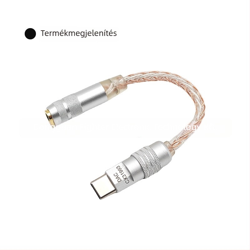 Type-C–3,5 mm fejhallgató adapter – Striver, 7N egységes kristályos rézmag, TPES vezető, CE tanúsítvány, tömeg 26 g