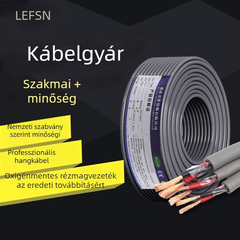 Kültéri hangkábel subwooferhez – OFC réz, PVC burkolat, GB nemzeti szabvány, csavart érpár