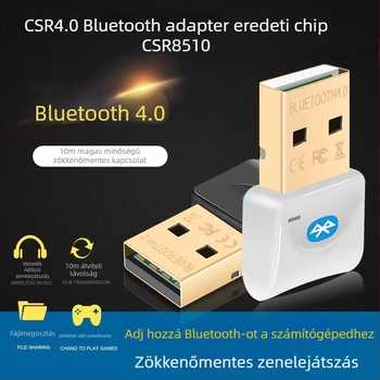 CSR8510 Bluetooth USB adapter – plug-and-play, USB interfész, Bluetooth 4.0, 10 m hatótáv, külső tápegység nélkül