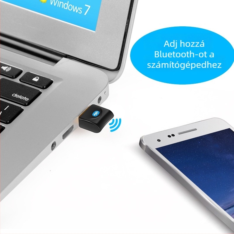 CSR8510 Bluetooth USB adapter – plug-and-play, USB interfész, Bluetooth 4.0, 10 m hatótáv, külső tápegység nélkül