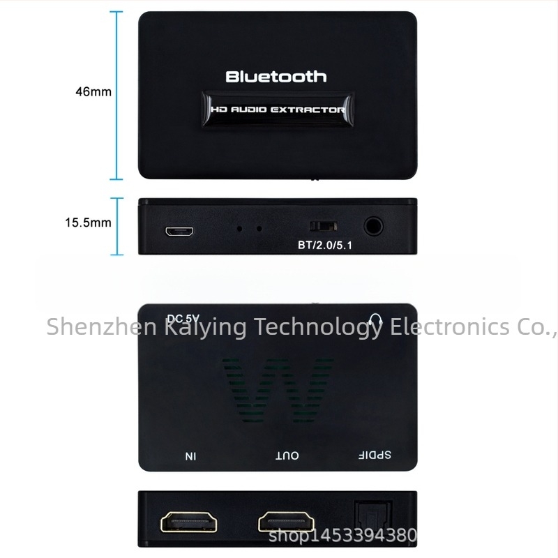HDMI audió extractor és osztó, 4K 30Hz, Modell Kym040, Kód M040, Tápellátás-kezelés