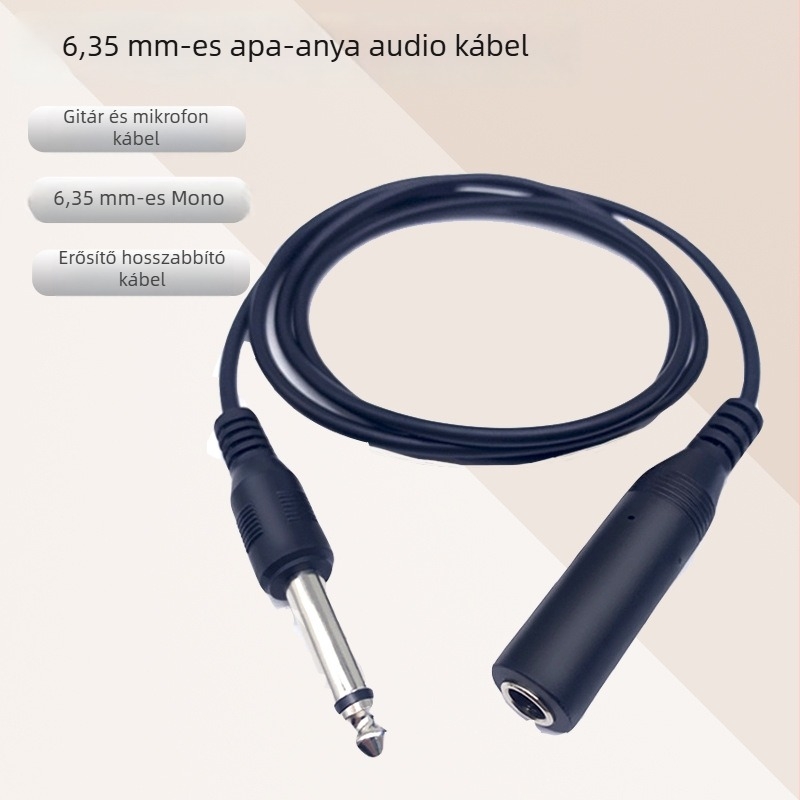 6,35 mm férfi-női audio adapter kábel fejhallgatók és számítógépes hanghoz, univerzális hosszabbító kábel