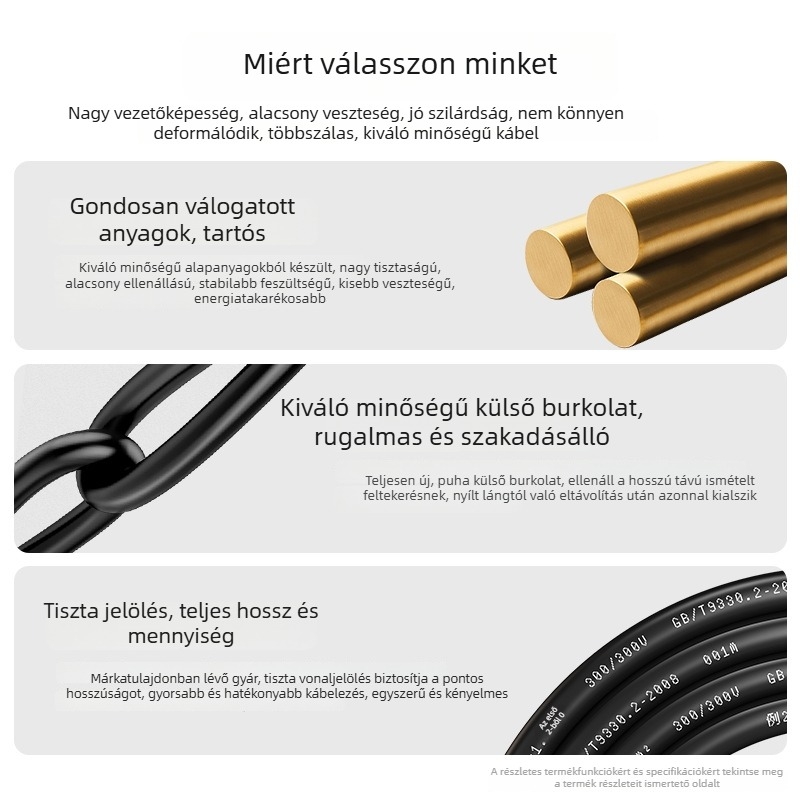 Hi‑Fi arany‑ezüst hangfal-kábel, 100–600 mag, subwooferhez és erősítőhöz