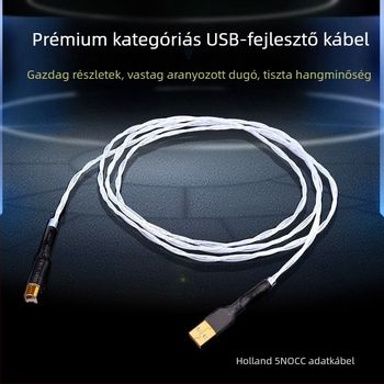 USB-C–USB-A audiókábel, monokrystalikus rézvezető, ezüstös bevonatú rézvezető, OEM feldolgozás