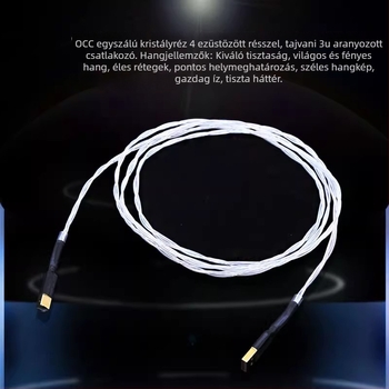 USB-C–USB-A audiókábel, monokrystalikus rézvezető, ezüstös bevonatú rézvezető, OEM feldolgozás