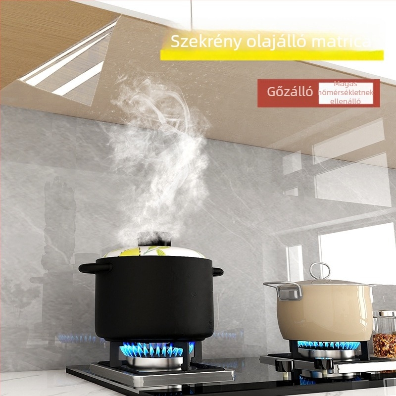 Átlátszó alsó szekrény matricafólia, önragasztó PET fólia, vastagított, hőálló a konyhában, olaj-, nedvesség- és párálló