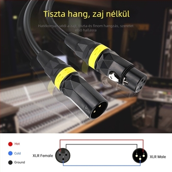 XLR audiókábel Xr13, aranyozott réz mag, termékkód ZC11, ROHS tanúsított, 2024-es kiadás