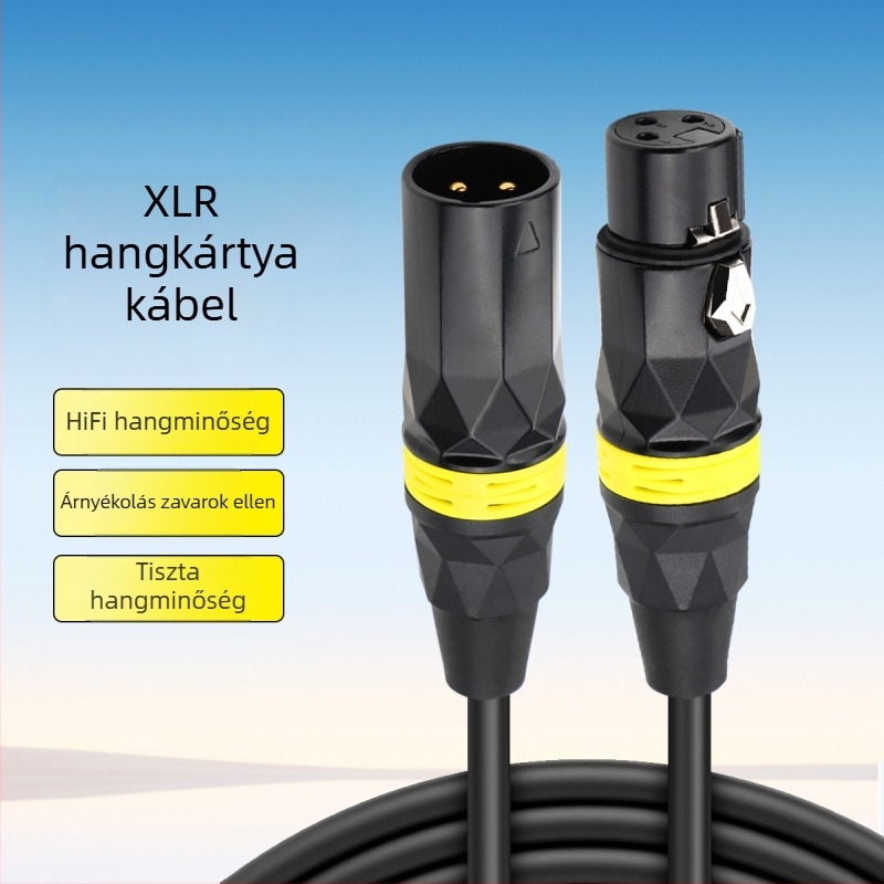 XLR audiókábel Xr13, aranyozott réz mag, termékkód ZC11, ROHS tanúsított, 2024-es kiadás