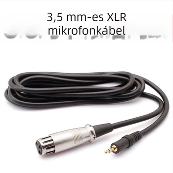 Kondenzátor mikrofon kábel, XLR női csatlakozóhoz és 3,5 mm-es jackhoz, 2,5 m hosszú