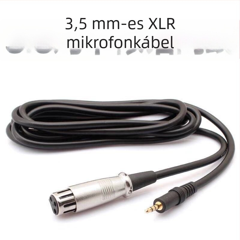 Kondenzátor mikrofon kábel, XLR női csatlakozóhoz és 3,5 mm-es jackhoz, 2,5 m hosszú