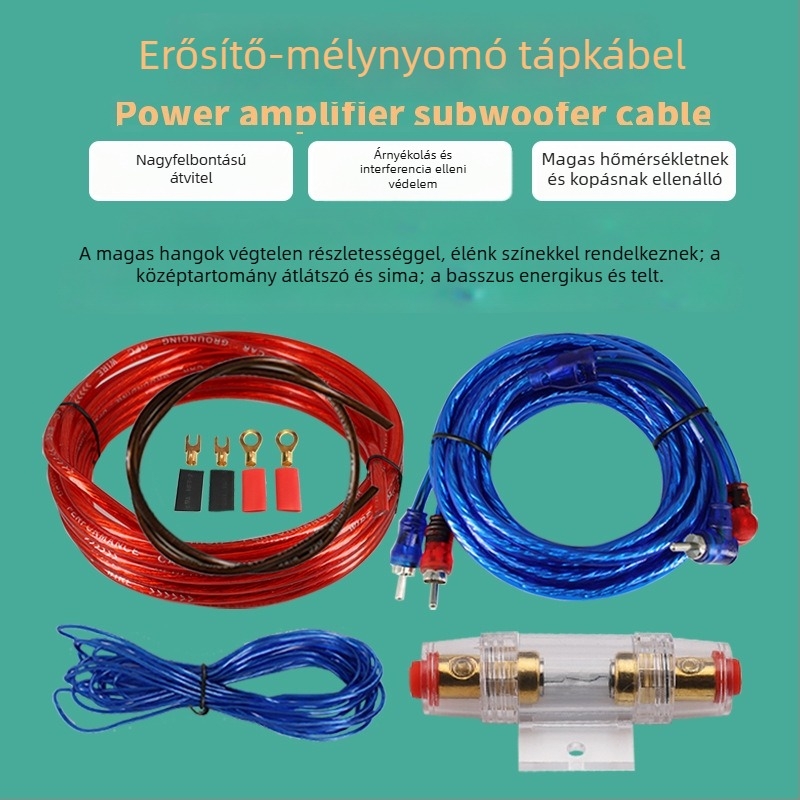 10 AWG tápvezeték autóhifihez és összekötő kábel a subwooferes erősítőhöz