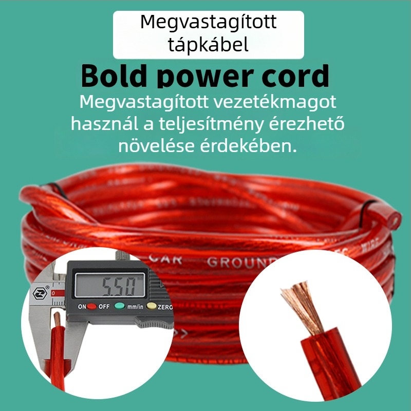 10 AWG tápvezeték autóhifihez és összekötő kábel a subwooferes erősítőhöz