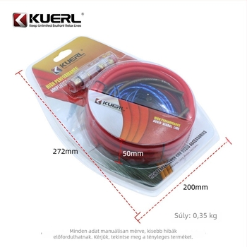 X9 Autóhifi mélynyomó kábelkészlet, 10 AWG erősítőkábel