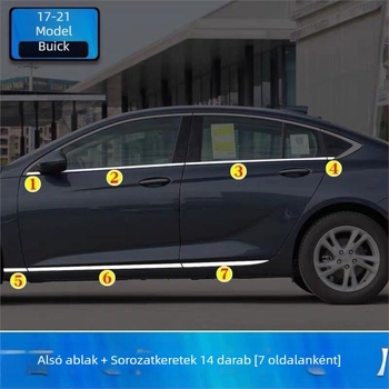 Buick Regal ablak- és ajtóél díszítő szalag – rozsdamentes acél, telepítés
