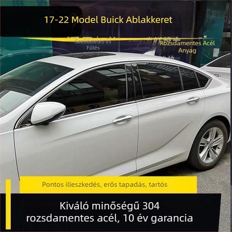 Buick Regal ablak- és ajtóél díszítő szalag – rozsdamentes acél, telepítés