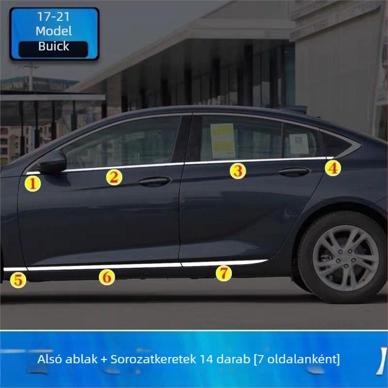 Buick Regal ablak- és ajtóél díszítő szalag – rozsdamentes acél, telepítés